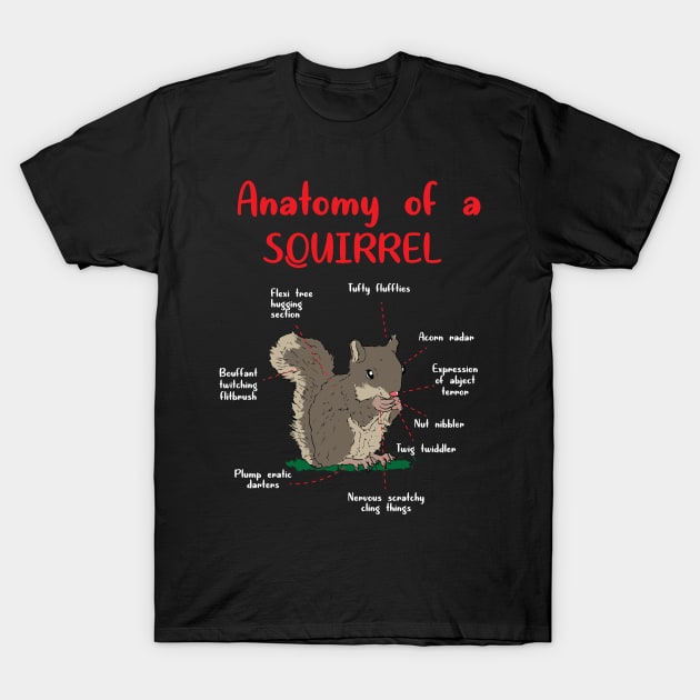 Cute and funny squirrel animals anatomy- memes t-shirt gift T-Shirt by tmuzaa